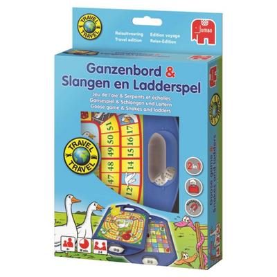 Jumbo Spiele 12765 - Travel Gänse, Schlangen und Leiterspiel, farbig