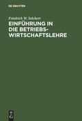 Einführung in die Betriebswirtschaftslehre