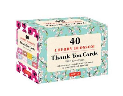 Cherry Blossoms, 40 Thank You Cards with Envelopes