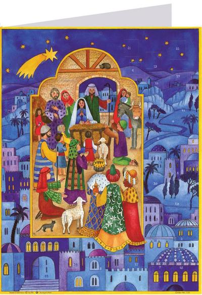 Postkarten-Adventskalender "Krippe in Bethlehem"