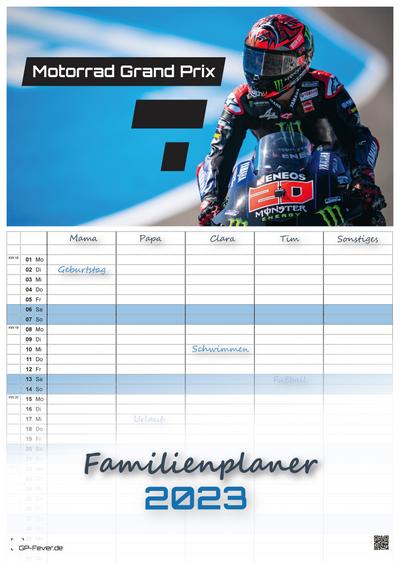 Motorrad Grand Prix 2023 - Kalender | MotoGP DIN A3 - (Familienplaner)