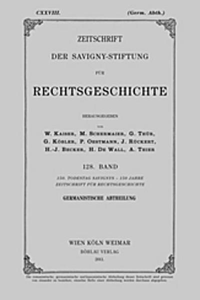 Zeitschrift der Savigny-Stiftung für Rechtsgeschichte