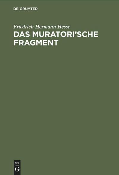 Das Muratori’sche Fragment