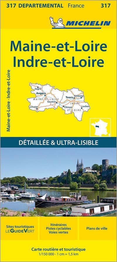 Indre-et-Loire Maine-et-Loire - Michelin Local Map 317