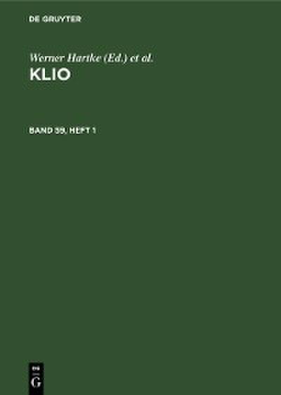 Klio. Band 59, Heft 1