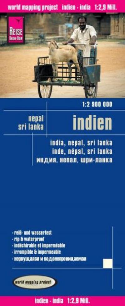 Indien mit Nepal und Sri Lanka