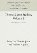 Thomas Mann Studies, Volume 2