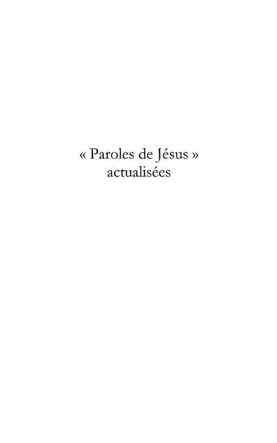 Les paroles de Jesus