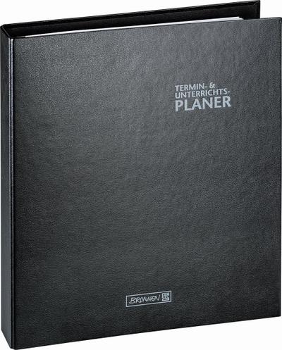 BRUNNEN 1075765904 Ringbuch-Kalender mit Einlage Lehrerkalender Termin- & Unterrichtsplaner 2023/2024 Lehrer-Sortiment 2 Seiten = 1 Woche Überformat A4: ca. 28 x 31,5 cm Baladek-Einband schwarz