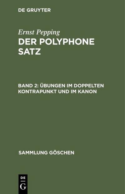 Übungen im doppelten Kontrapunkt und im Kanon