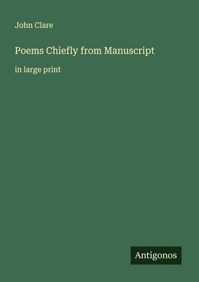Poems Chiefly from Manuscript