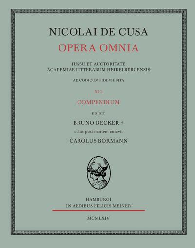 Nicolai de Cusa Opera omnia / Nicolai de Cusa Opera omnia
