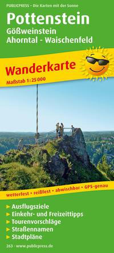 Wanderkarte Pottenstein, Gößweinstein - Ahorntal - Waischenfeld 1 :25 000