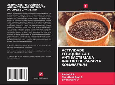 ACTIVIDADE FITOQUÍMICA E ANTIBACTERIANA INVITRO DE PAPAVER SOMNIFERUM