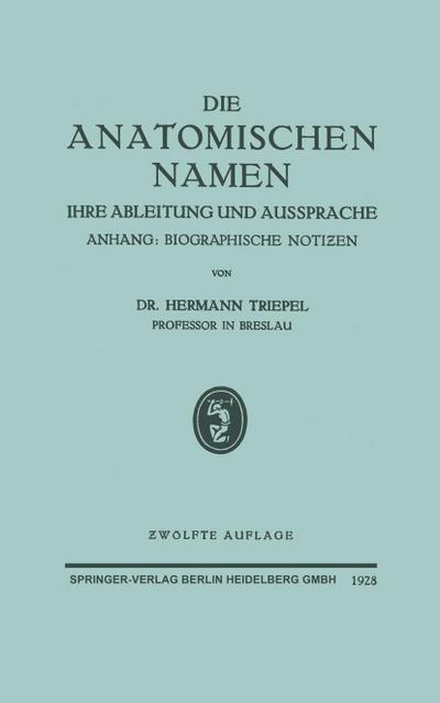 Die Anatomischen Namen