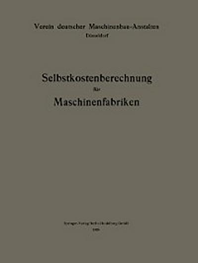 Selbstkostenberechnung für Maschinenfabriken