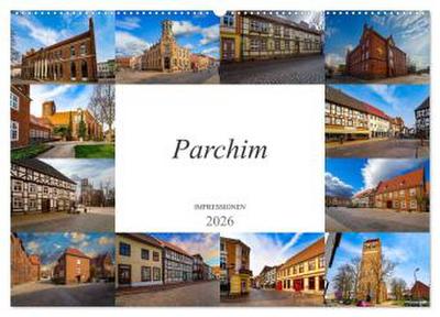Parchim Impressionen (Wandkalender 2026 DIN A2 quer), CALVENDO Monatskalender