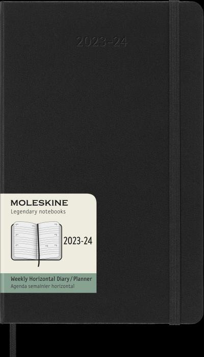 Moleskine 18 Monate Wochenkalender 2023/2024, L/A5, 1 Wo = 2 Seiten, Horizontal, Hard Cover, Schwarz