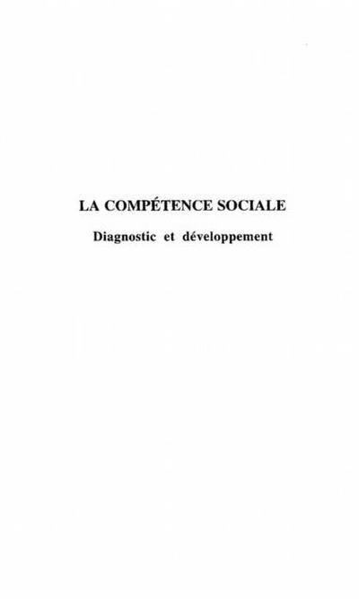 Competence sociale:  diagnostic et devel