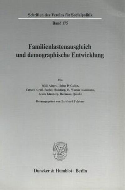 Familienlastenausgleich und demographische Entwicklung.