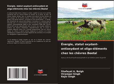 Énergie, statut oxydant-antioxydant et oligo-éléments chez les chèvres Beetal