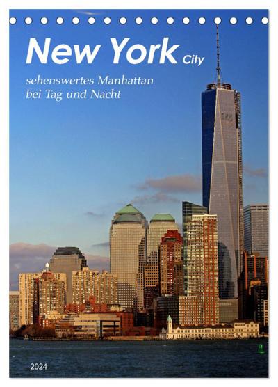 New York - sehenswertes Manhattan bei Tag und Nacht (Tischkalender 2024 DIN A5 hoch), CALVENDO Monatskalender