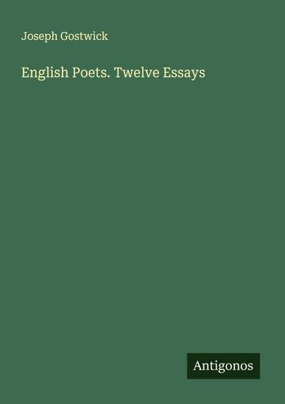 English Poets. Twelve Essays