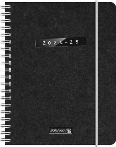 Schülerkalender 2024/2025 "Monochrome", 2 Seiten = 1 Woche, A6, 208 Seiten, schwarz