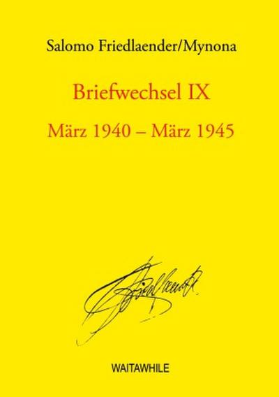 Briefwechsel IX