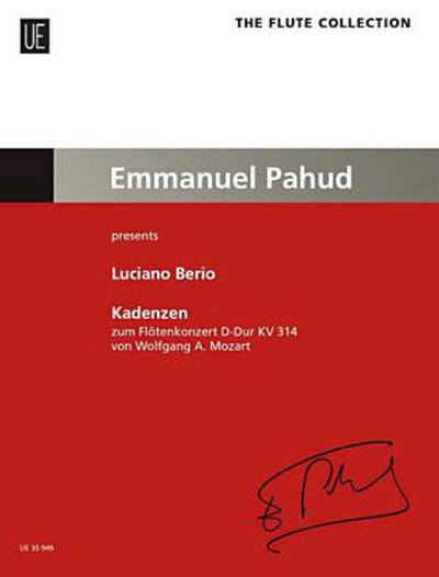 Kadenzen zum Flötenkonzert von Wolfgang A. Mozart D-Dur KV 314 für Flöte