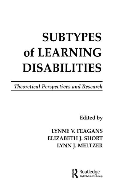 Subtypes of Learning Disabilities