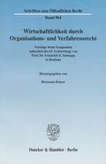Wirtschaftlichkeit durch Organisations- und Verfahrensrecht.