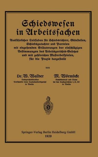 Schiedswesen in Arbeitssachen