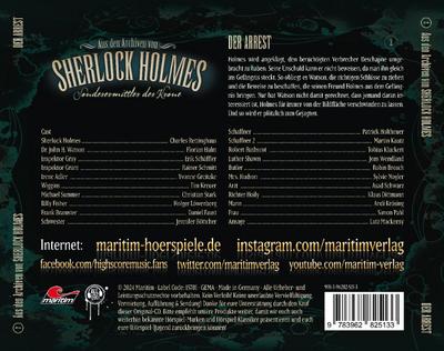 Aus den Archiven von Sherlock Holmes - Sonderermittler der Krone - Der Arrest, 1 Audio-CD