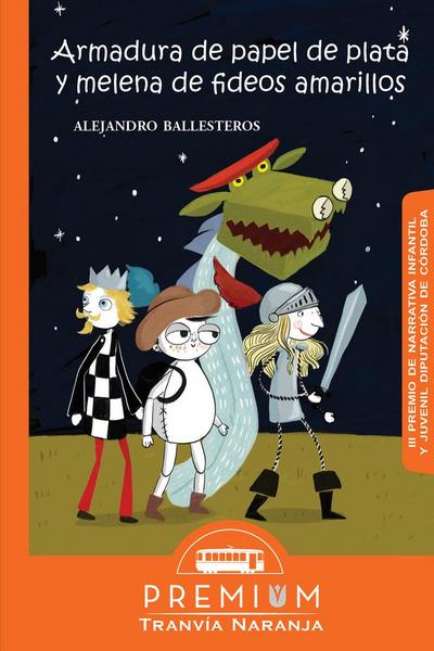 Armadura de papel de plata y melena de fideos amarillos