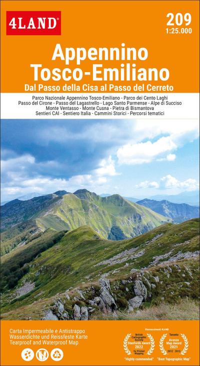 Appennino Tosco-Emiliano. Dal Passo della Cisa al Passo del Cerreto 1:25.000
