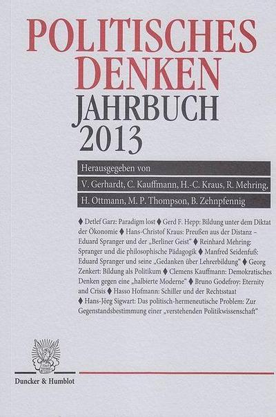 Politisches Denken. Jahrbuch 2013.