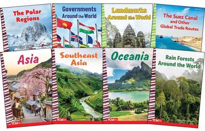 Explore the World: Asia, Oceania, Polar Regions, Landmarks, and Governance: Social Studies Readers 8-Book Set