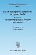 Entscheidungen des Parlaments in eigener Sache.