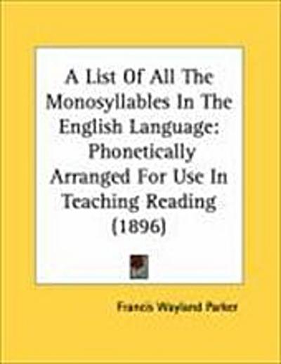 A List Of All The Monosyllables In The English Language