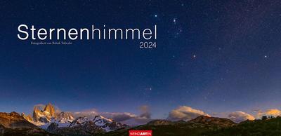 Sternenhimmel Kalender 2024. Großer Foto-Wandkalender im Panorama-Format. Natur-Kalender 2024 mit atemberaubenden Panoramafotos vom Nachthimmel. 68x33 cm.
