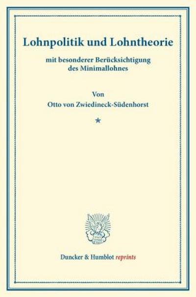 Lohnpolitik und Lohntheorie