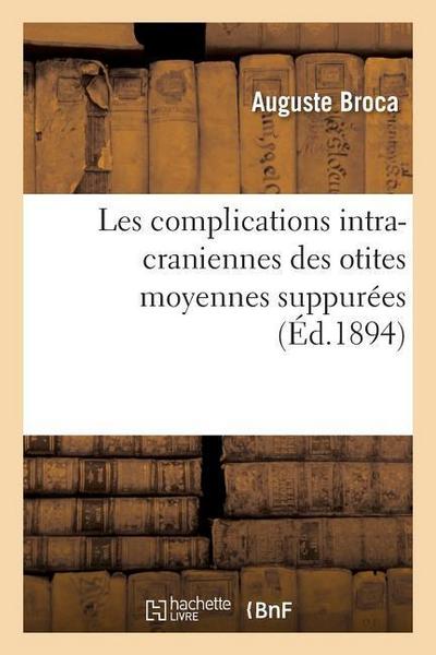 Les Complications Intra-Craniennes Des Otites Moyennes Suppurées