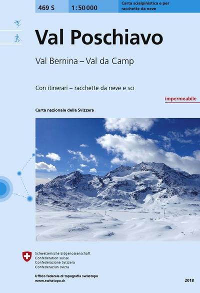 Landeskarte der Schweiz Val Poschiavo, Carta scialpinistica