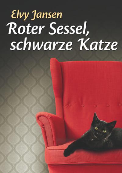 Roter Sessel, schwarze Katze