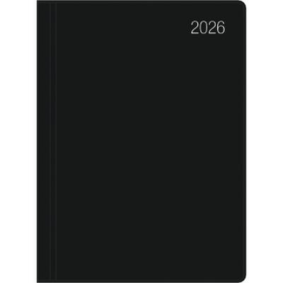 Zettler Taschenkalender schwarz 1W/2S 2026 - Timer 10 × 14 cm, 1 Woche auf 2 Seiten, flexibler Kunststoffeinband, FSC-zertifiziert