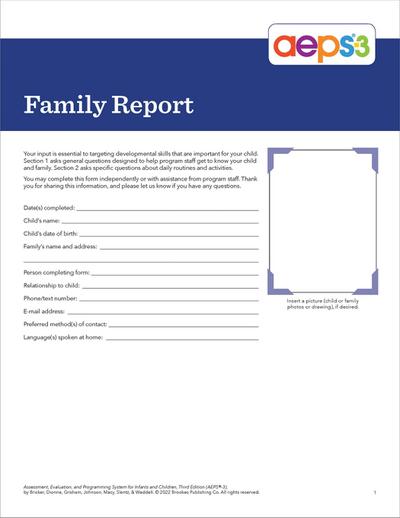 Aeps(r)-3 Family Report