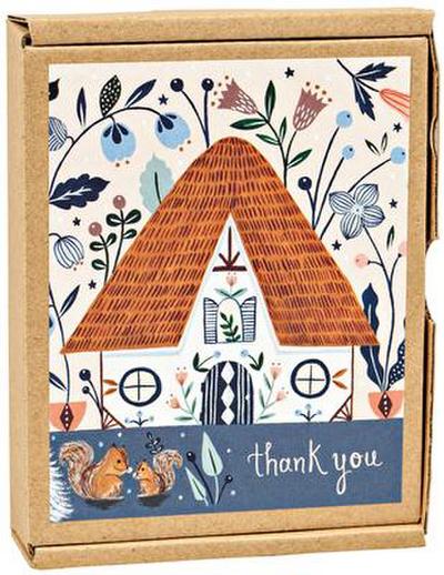 Waycott, F: Cozy Cabin Thank You Greenthanks Notecards