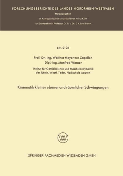 Kinematik kleiner ebener und räumlicher Schwingungen
