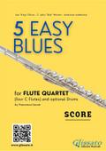 Flute Quartet sheet music "5 Easy Blues" score